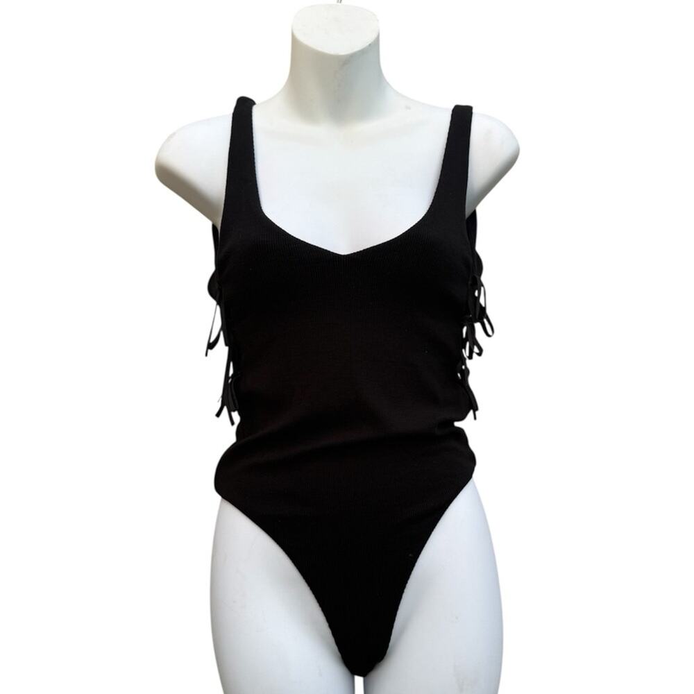Nightcap Clothing Ribbed Black Bodysuit